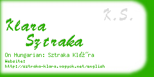 klara sztraka business card